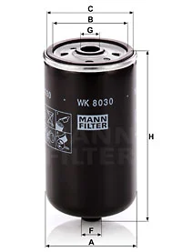 Polttoainesuodatin MANN-FILTER WK 8030