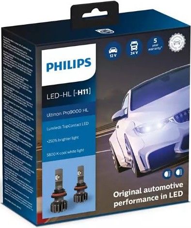 Led-polttimo, H11 Ultinon Pro9000 HL, pari, Philips