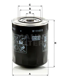 Öljynsuodatin MANN-FILTER W 1140/2