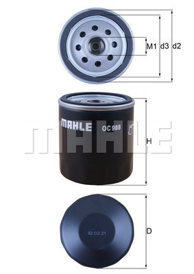 Öljynsuodatin MAHLE ORIGINAL OC 988