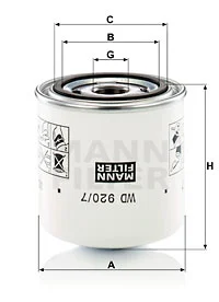 Öljynsuodatin MANN-FILTER WD 920/7