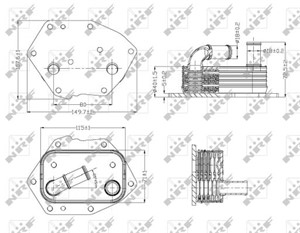 Öljynjäähdytin, moottoriöljy, citroën,fiat,jaguar,lancia,land rover,peugeot, 1103P4, 1103P5, 1451593, 1492022, 54500-02000, 54500-02050,
