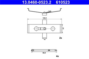 Tarvikesarja, jarrupala, Etuakseli, citroën,fiat,opel,peugeot,tesla,volvo, 13329560, 30645137, 4427 A0, 4427 C0, 600811500A, 6008115-00-