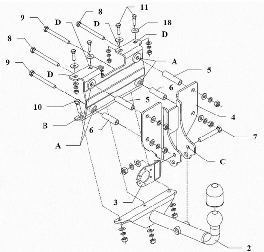 Vetokoukku AUTOHAK E 19 Opel Astra F Estate '91-98