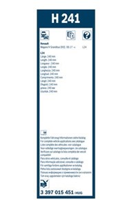 Pyyhkijänsulka, Takana, peugeot 5008 ii, 5008 van ii, renault megane grandtour iv, megane halvkombi iv, talisman grandtour, 28 79 099 46