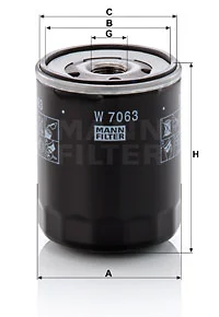 Öljynsuodatin MANN-FILTER W 7063