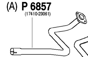 Pakoputki, Keskellä, toyota yaris, (17410-23061)
