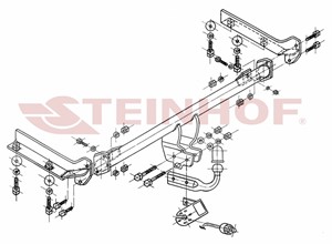 Vetokoukku, vakio, honda civic fastback vi, civic hatchback vi, concerto, rover 400 halvkombi ii