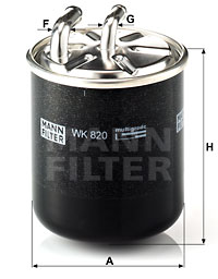 Polttoainesuodatin MANN-FILTER WK 820