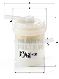 Polttoainesuodatin MANN-FILTER WK 52