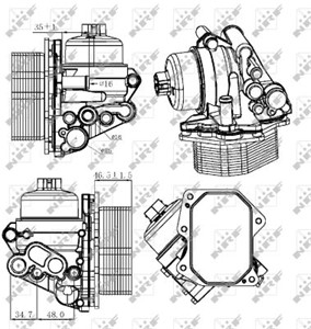 Öljynjäähdytin, moottoriöljy, citroën jumper buss, jumper flak/chassi, jumper skåp, peugeot boxer buss, boxer flak/chassi, boxer skåp, 1