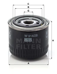 Öljynsuodatin MANN-FILTER W 914/28