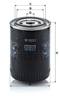 Öljynsuodatin MANN-FILTER W 933/1