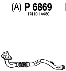 Pakoputki, Edessä, toyota corolla, corolla compact, corolla kombi, corolla liftback, 17410-02380, 17410-1A480