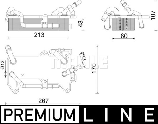 Öljynjäähdytin, autom. vaihteisto MAHLE ORIGINAL CLC 284 000P