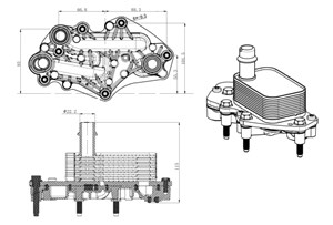 Öljynjäähdytin, moottoriöljy, opel,vauxhall, 55573795, 650165