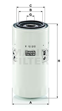 Suodatin, kampikammiotuuletus MANN-FILTER W 10 010