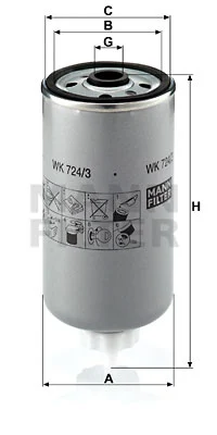 Polttoainesuodatin MANN-FILTER WK 724/3