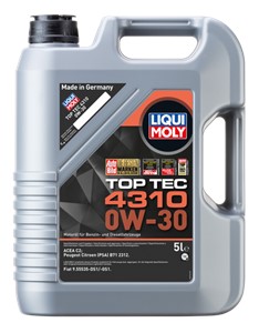 Moottoriöljy Liqui Moly Top Tec 4310 0W-30 5L, Universal