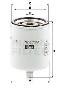 Polttoainesuodatin MANN-FILTER WK 715/1 x