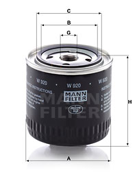 Öljynsuodatin MANN-FILTER W 920