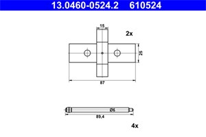 Tarvikesarja, jarrupala, Taka-akseli, tesla model x, model s, volvo s60 i, v70 ii, 30645140, 6008142-00-A