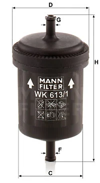 Polttoainesuodatin MANN-FILTER WK 613/1