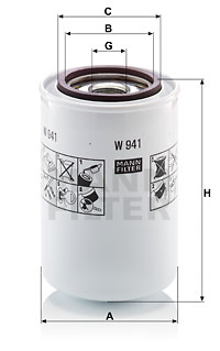 Hydrauliikkasuodatin, automaattivaihteisto MANN-FILTER W 941