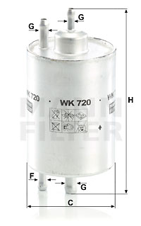Polttoainesuodatin MANN-FILTER WK 720