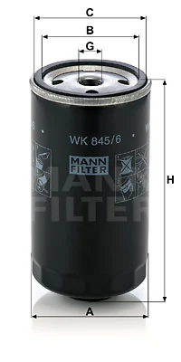 Polttoainesuodatin MANN-FILTER WK 845/6