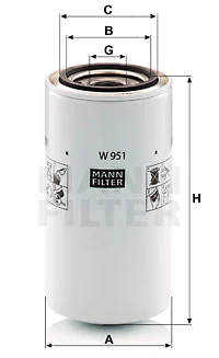 Öljynsuodatin MANN-FILTER W 951