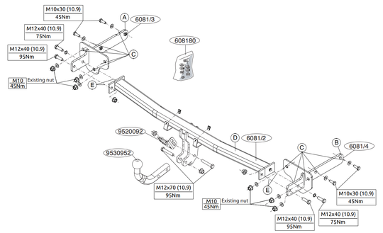 Vetokoukku BRINK 608100 Opel Astra K '15-