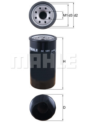 Öljynsuodatin MAHLE ORIGINAL OC 584
