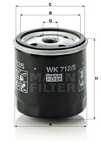 Polttoainesuodatin MANN-FILTER WK 712/5
