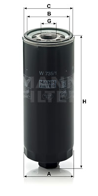 Öljynsuodatin MANN-FILTER W 735/1