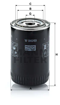 Öljynsuodatin MANN-FILTER W 940/69