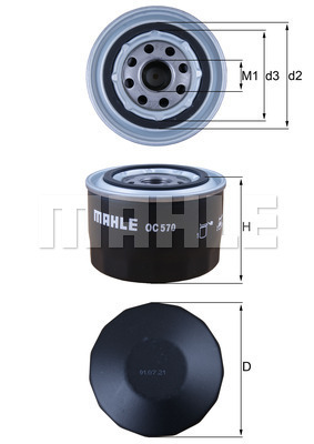 Öljynsuodatin MAHLE ORIGINAL OC 570