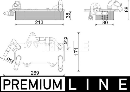 Öljynjäähdytin, autom. vaihteisto MAHLE ORIGINAL CLC 283 000P