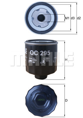 Öljynsuodatin MAHLE ORIGINAL OC 295