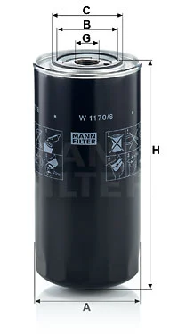Öljynsuodatin MANN-FILTER W 1170/8