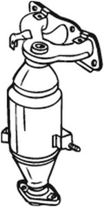 Katalysaattori, Edessä, citroën c1, peugeot 107, toyota aygo, aygo skåp/halvkombi, 0342L3, 1608916280, 171400Q060, 171400Q080