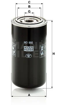 Suodatin, työhydrauliikka MANN-FILTER WD 950