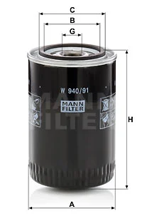 Öljynsuodatin MANN-FILTER W 940/91