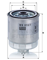 Polttoainesuodatin MANN-FILTER WK 818/1