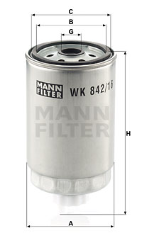 Polttoainesuodatin MANN-FILTER WK 842/16