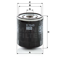 Öljynsuodatin MANN-FILTER W 7043