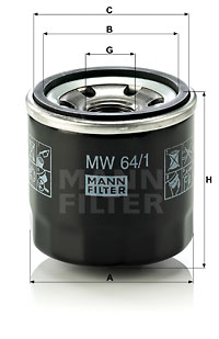 Öljynsuodatin MANN-FILTER MW 64/1