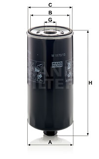 Öljynsuodatin MANN-FILTER W 1170/13