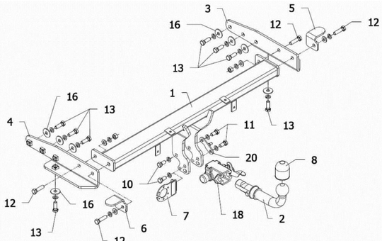 Vetokoukku AUTOHAK JP 10A Jeep Grand Cherokee '10-