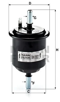 Polttoainesuodatin MANN-FILTER WK 55/1